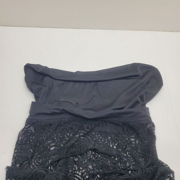 Solitaire Womens Swim Cover Up  Large Crochet Lace Style Black Midi Boho - Picture 3 of 12